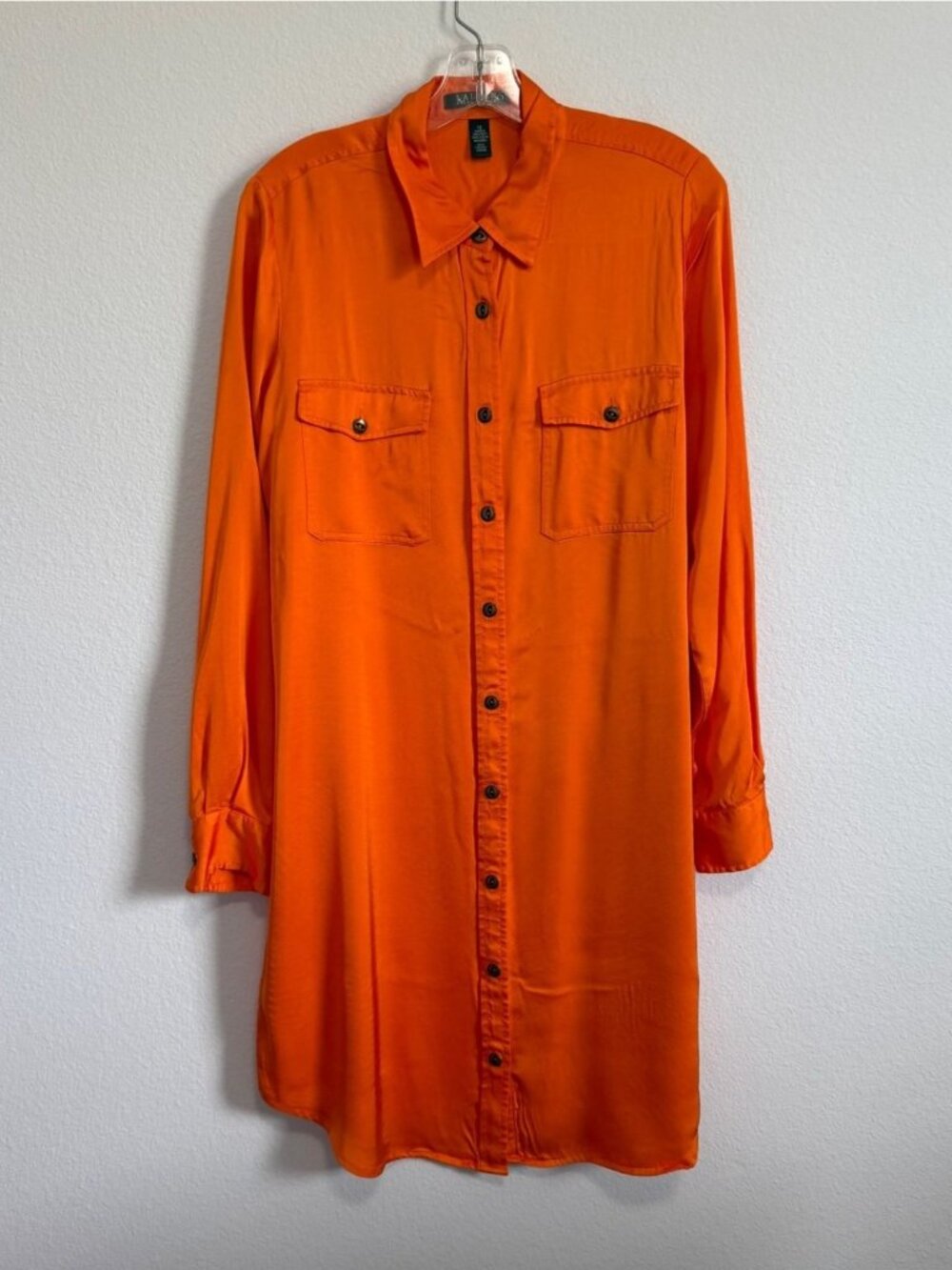 Lauren Ralph Lauren 100% Viscose Long Sleeve Button Up Shirt Dress Size 12